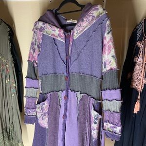 Frankenthreads one of a kind purple patchwork jacket - large
